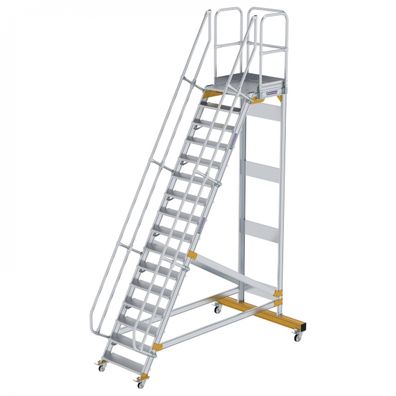 MUNK Plattformtreppe fahrbar 60EUR Stufenbreite 800mm 16 Stufen