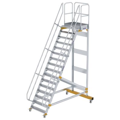MUNK Plattformtreppe fahrbar 60EUR Stufenbreite 1000mm 16 Stufen