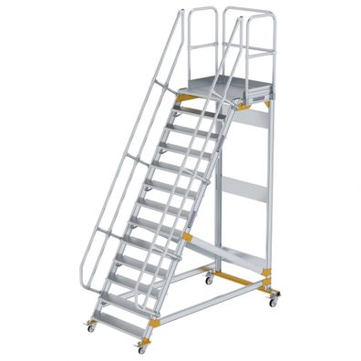 MUNK Plattformtreppe fahrbar 60EUR Stufenbreite 1000mm 13 Stufen