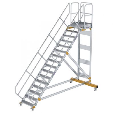 MUNK Plattformtreppe fahrbar 45EUR Stufenbreite 800mm 16 Stufen