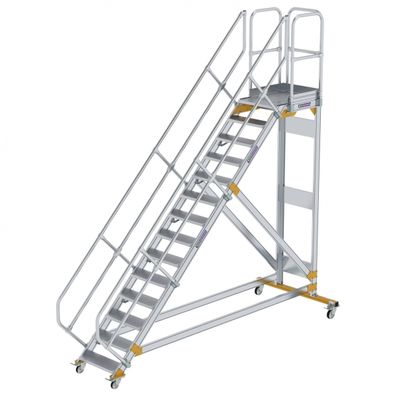 MUNK Plattformtreppe fahrbar 45EUR Stufenbreite 600mm 14 Stufen