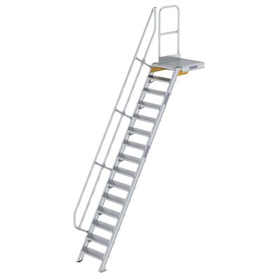 MUNK Treppe mit Plattform 60EUR inkl. einen Handlauf, 600mm Stufenbreite, 15 Stufen