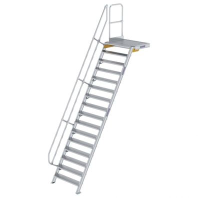 MUNK Treppe mit Plattform 60EUR inkl. einen Handlauf, 1000mm Stufenbreite, 16 Stufen
