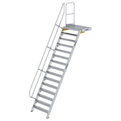 MUNK Treppe mit Plattform 60EUR inkl. einen Handlauf, 1000mm Stufenbreite, 15 Stufen