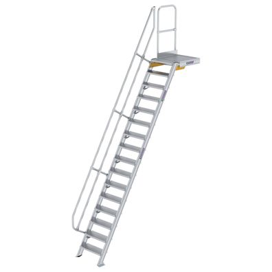 MUNK Treppe mit Plattform 60EUR inkl. einen Handlauf, 600mm Stufenbreite, 16 Stufen