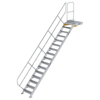 MUNK Treppe mit Plattform 45EUR inkl. einen Handlauf, 600mm Stufenbreite, 16 Stufen