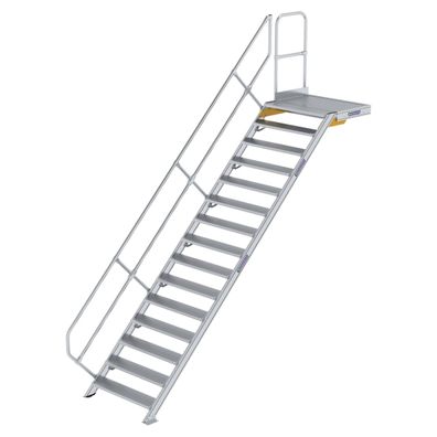 MUNK Treppe mit Plattform 45EUR inkl. einen Handlauf, 1000mm Stufenbreite, 15 Stufen