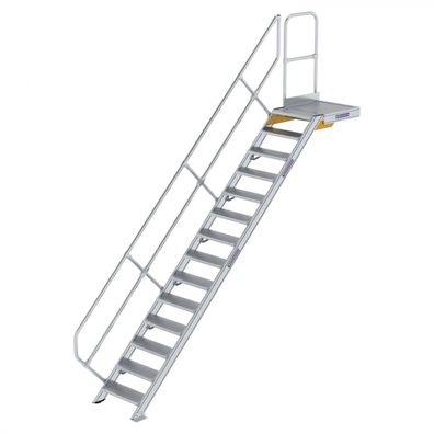 MUNK Treppe mit Plattform 45EUR inkl. einen Handlauf, 600mm Stufenbreite, 14 Stufen