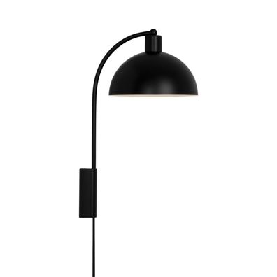 Wandlampe schwarz Nordlux Ellen 20 E14 mit Kabelschalter