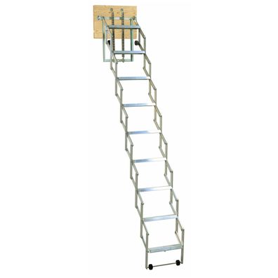 Dolle alu-fix Bodentreppe Scherentreppe mit 11 Stufen und Stirnbrett 273-300cm Raumh
