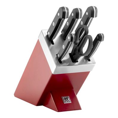 Zwilling Gourmet 7 Tlg Messerblock Messer-Set SharpBlock Selbstschärfend Rot