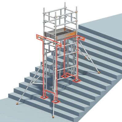 Layher SoloTower Erweiterung Treppen-Kit Typ3 mit 2 Durchgaengen und Einhaengeleiter