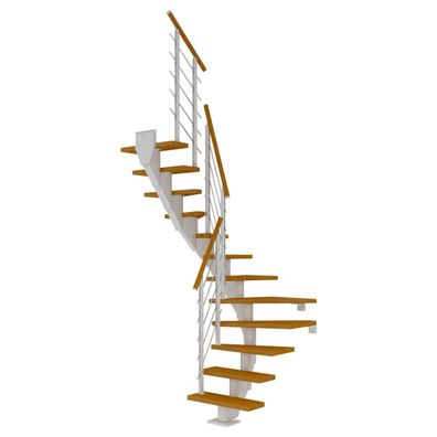 Dolle Mittelholmtreppe Frankfurt 1/2 gewendelt Eiche, geölt 65 cm breit fér Gescho