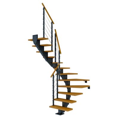 Dolle Mittelholmtreppe Hamburg 1/2 gewendelt Eiche, geölt 75 cm breit fér GH 240 â