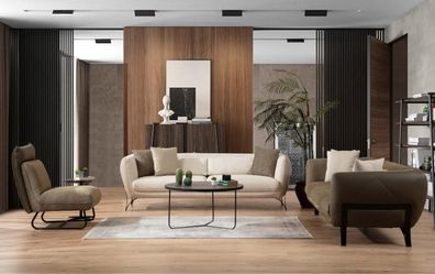 Sofa Sofagarnitur 3 + 3 + 1 Sitzer Couch Polster Garnitur Wohnzimmer Sofas Designer