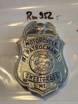 Polizei Brustabzeichen USA Sweetgras Motorcycle Patrolman Göde Replik (rm952)