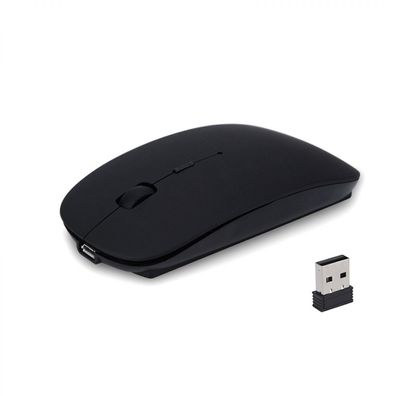 Wiederaufladbare kabellose Maus, 2,4 G Slim Mute Silent Click Ger?uschlose optis