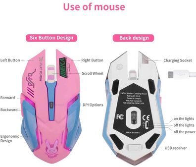 Gaming-Maus, 7 Farben, Hintergrundbeleuchtung, optische Gaming-Maus, ergonomisch