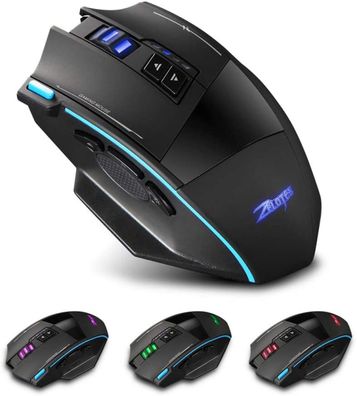 Kabellose und kabelgebundene, wiederaufladbare Gaming-Maus, Zelotes 2.4G profess