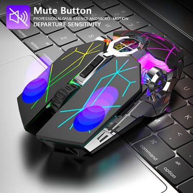 Bluetooth Wireless Dual Mode Charging Gaming Mouse Silent Water Cooling Beleucht