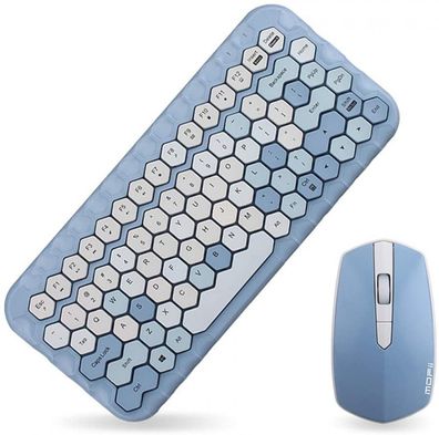 Honey Tastatur-Maus-Kombination, kabellos, 2,4 G, Farbmischung, 83 Tasten, Mini-