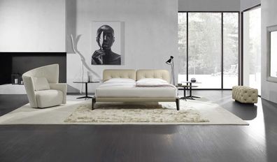 Moderne Doppelbett Schlafzimmer Beige Bett Möbel Holz Design Betten Prianera