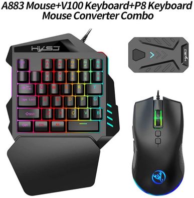 A883 Kabelgebundene RGB-Gaming-Maus V100 35 Tasten Einhand-Gaming-Tastatur P8 Tr