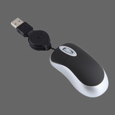 Mini-Maus mit einziehbarem Kabel, Office-Home-Maus f¨¹r Laptop oder Desktop, USB-