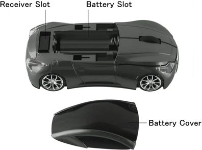 Auto-Funkmaus, 2,4 GHz, coole Sportwagen-Form, kabellose Maus, optische kabellos