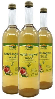 Bleichhof® Apfelsaft mit Ingwersaft - Direktsaft, vegan (3x 0,72l)