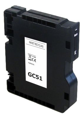 SAD Refill Tintenpatrone ersetzt Ricoh SG3210 Gel Tinte black GC51KH / 405862 - ...
