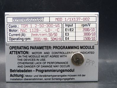 Indramat MOD 1/1X137-002 Programming Module