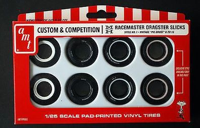 AMT 001 M + H Racemaster Dragster Slicks white wall, 1:25
