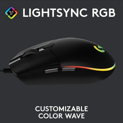 Kabelgebundene Gaming-Maus, 8.000 DPI, Rainbow Optical Effect Lightsync RGB, 6