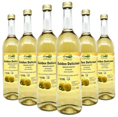 Bleichhof® Apfelsaft Golden Delicious - Direktsaft, sortenrein, vegan (6x0,72l)