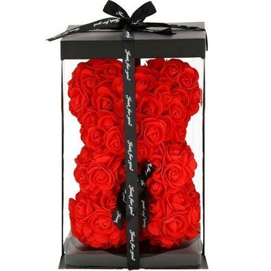 Rosenbär mit Geschenkbox Schleife Teddy Bär Blumenbär Jahrestag
