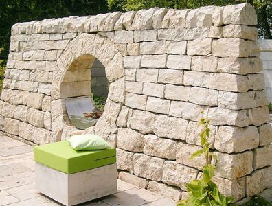 1 Tonne Mauersteine Dietfurter Kalkstein Mauerwerk Köpfe gesägt, teils gespalten