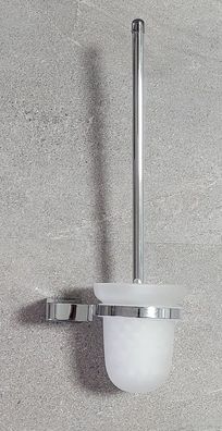 Tresa Toilettenbürste WC-Bürstengarnitur Metall verchromt + Milchglas LimitedEdition