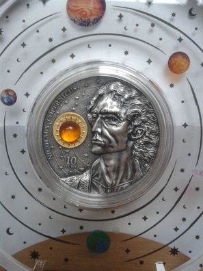Original 10 euro 2023 Malta Kopernikus Copernicus 2 Unzen Silber antique finished