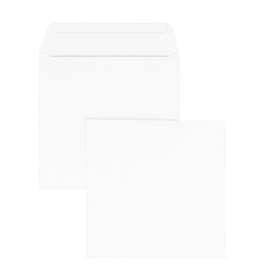 100 Briefumschläge Weiß 230x230 mm mit Haftklebung