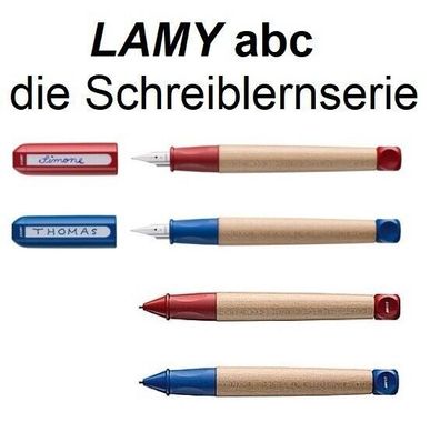 LAMY abc Die Schreiblernserie f. Anfänger Füller oder Bleistift in rot oder blau