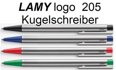 LAMY logo Kugelschreiber 205 schwarz, blau, rot, grün Edelstahl m. Lamy Mine M16