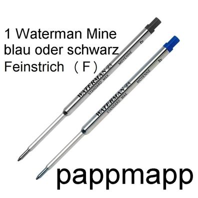 Waterman Kugelschreiber-Mine Maxima blau/ schwarz Feinstrich Ersatzmine Kulimine