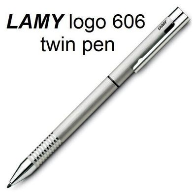 LAMY logo twin pen 606 Kugelschreiber + Druckbleistift Edelstahl strichmattiert