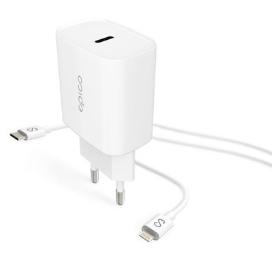 20W Apple Ladegerät USB C MFI Epico Netzteil inkl. 1,2 m Kabel USB C auf iPhone