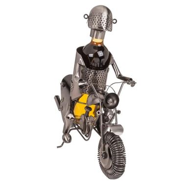 Flaschenhalter Motorradfahrer II aus Metall