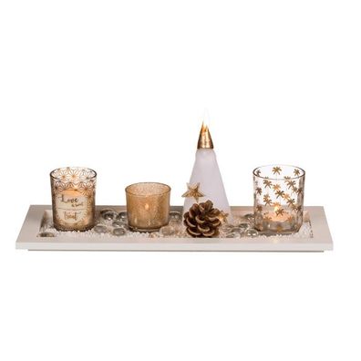 Kerzenhalter Weihnachten Tischdekoration 36 x 14 cm