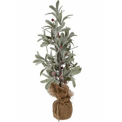Künstlicher Weihnachtsbaum Mistel Jute Grün Beeren 14 x 14 x 45 cm Baum Dekobaum