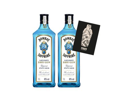 Bombay Sapphire Distilled London Dry Gin,2er Set - 2x 1L (40% vol) Vapour infus