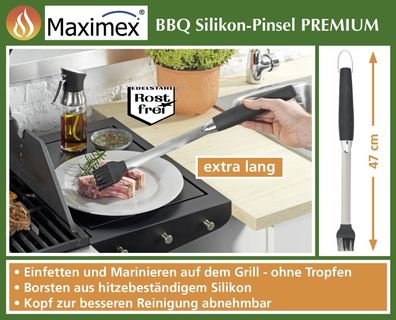 BBQ Silikon Pinsel Premium B: 4,2 cm x H: 43 cm x T: 2,4 cm